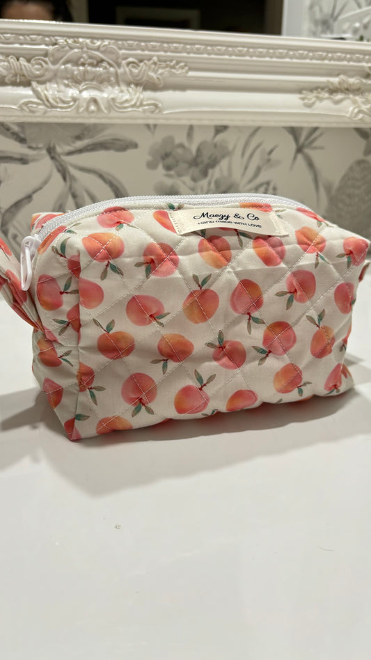Peach makeup bag