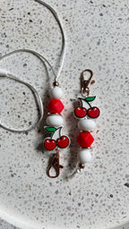 Cherry keychain + lanyard