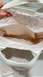 Pink flower tote