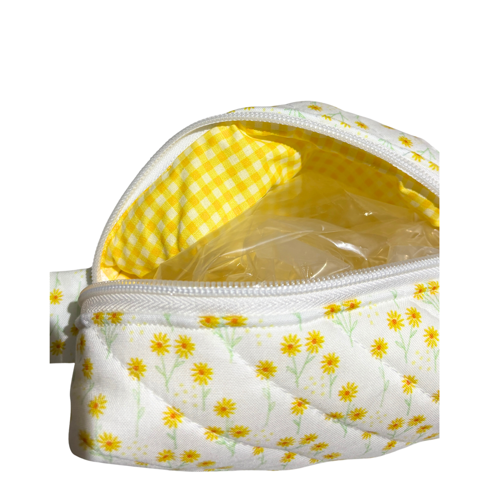 Yellow Daisy makeup bag