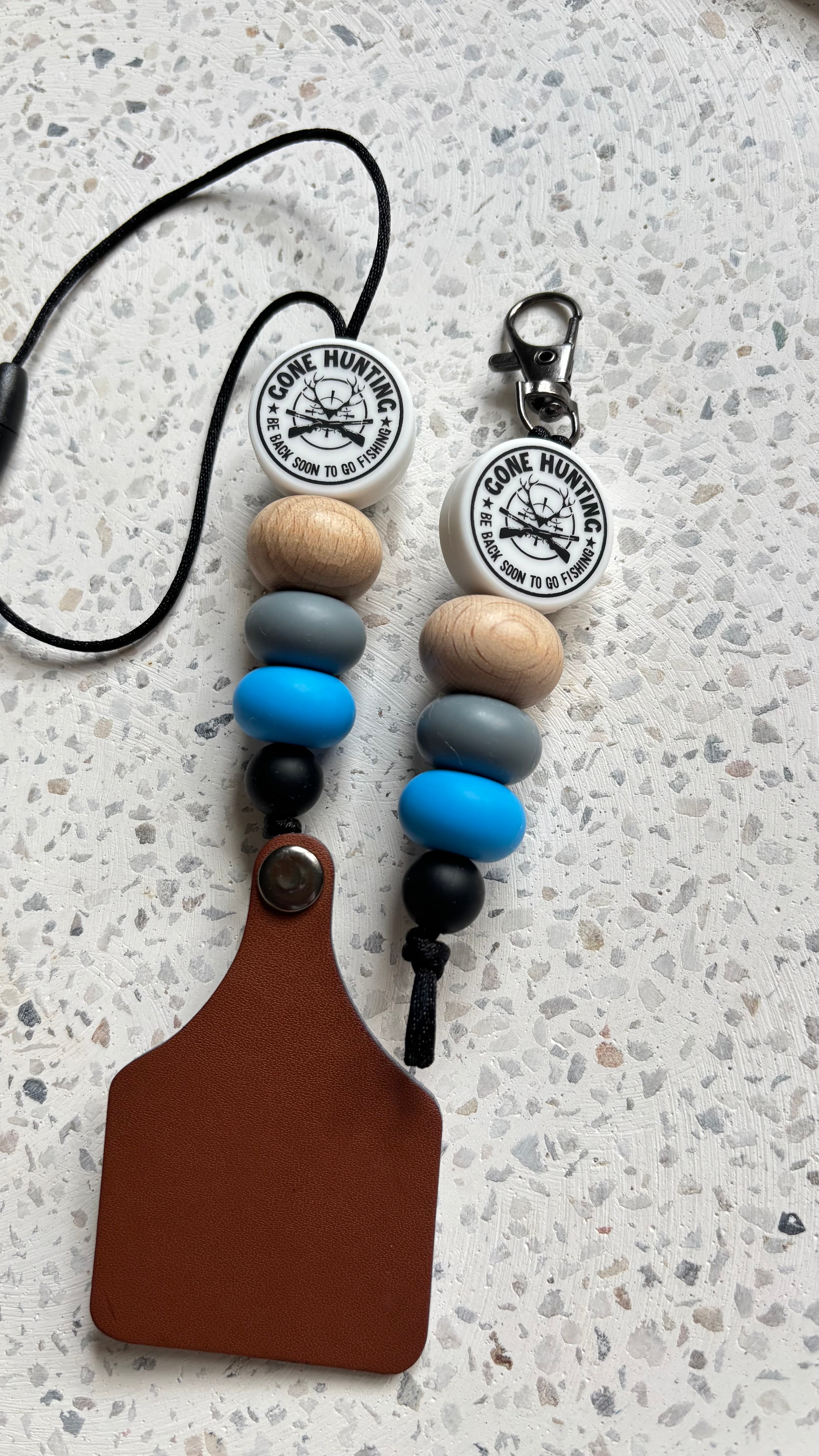 Gone hunting keychain + car mirror accessories