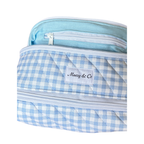 Blue gingham Nappy/baby wipe bag