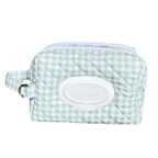 Sage Green Gingham Nappy/Baby wipe bag