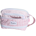Baby Pink Gingham Nappy/Baby wipe bag
