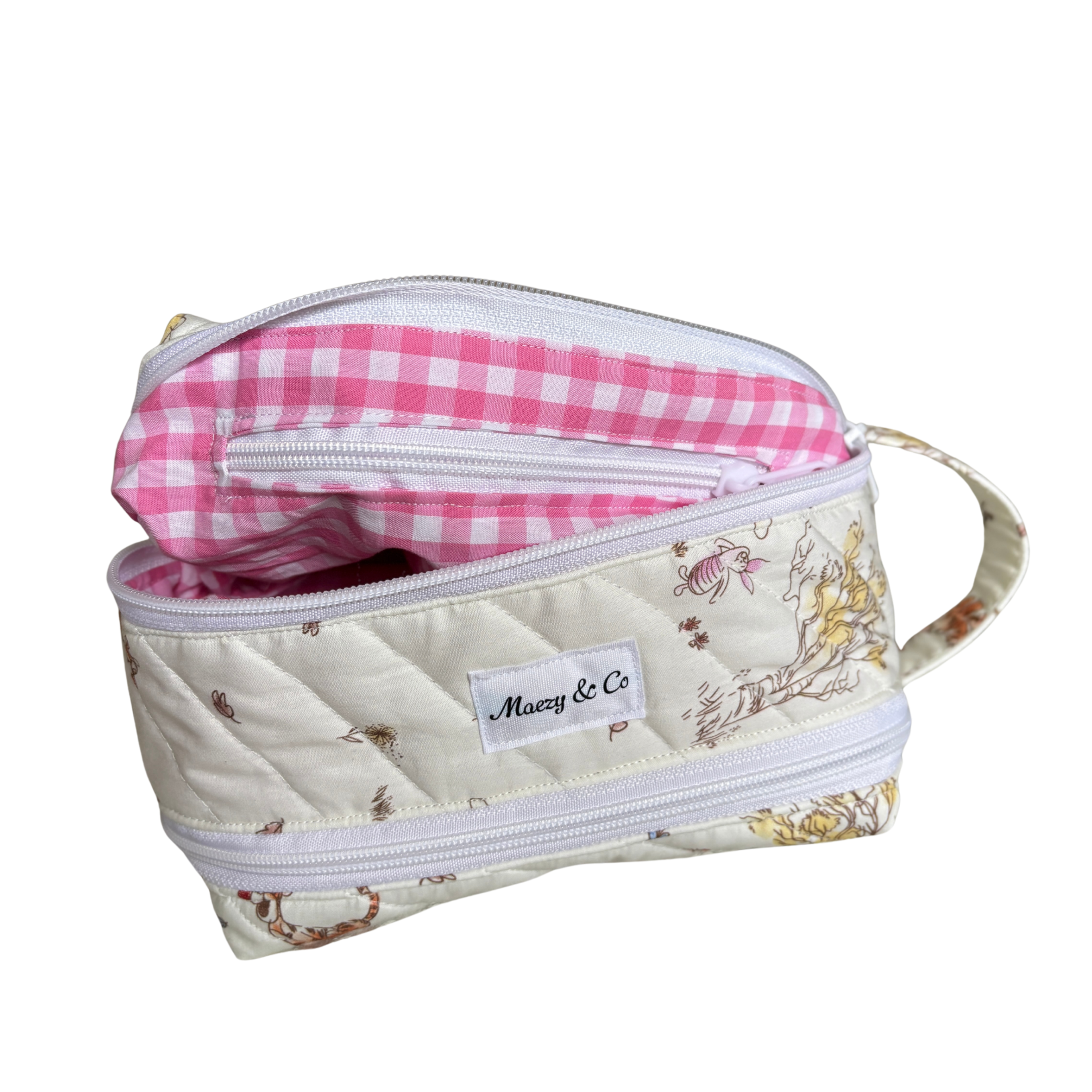 Pink Winnie Baby/Nappy wipe bag