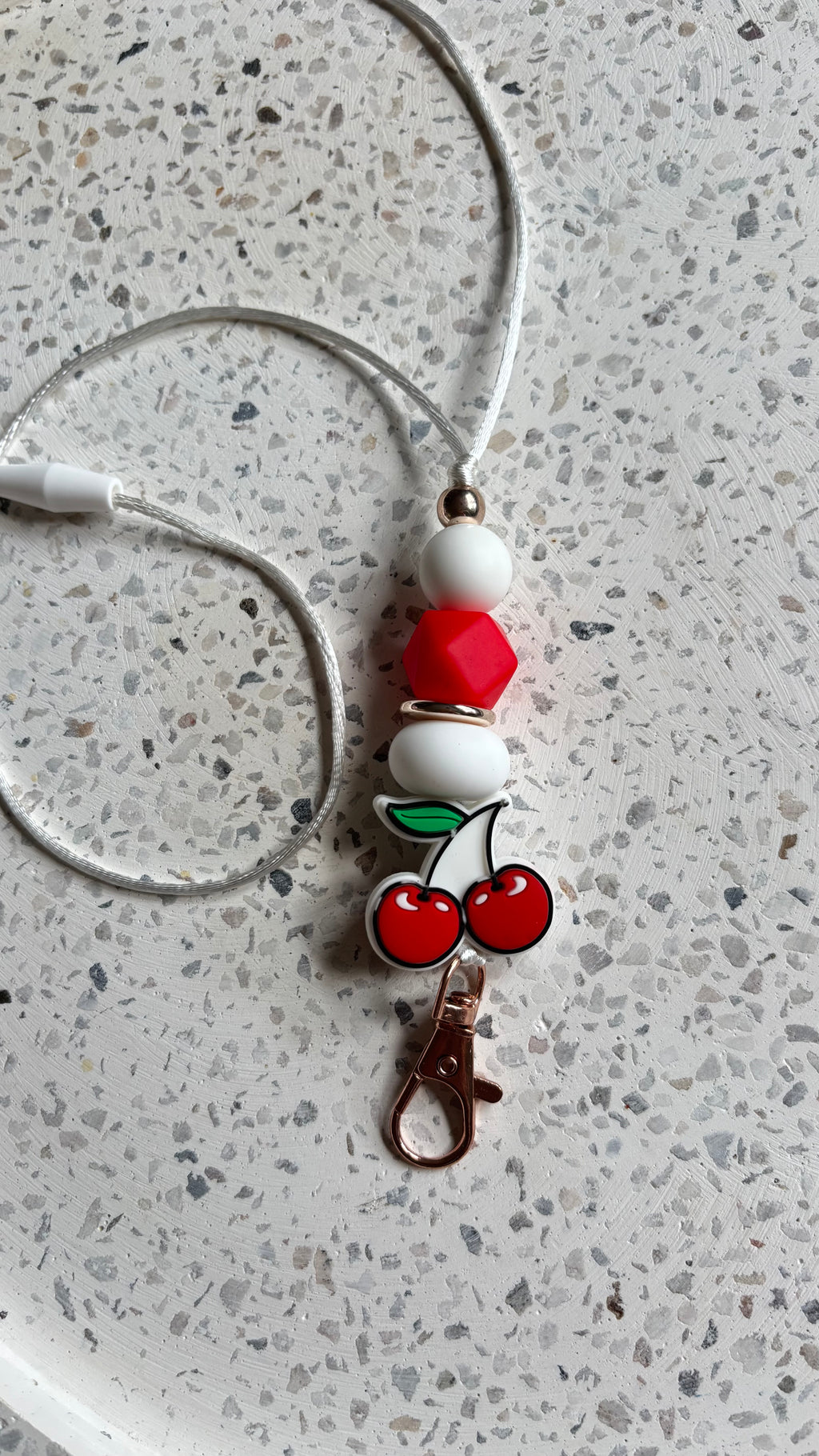 Cherry keychain + lanyard