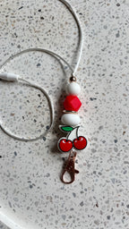 Cherry keychain + lanyard
