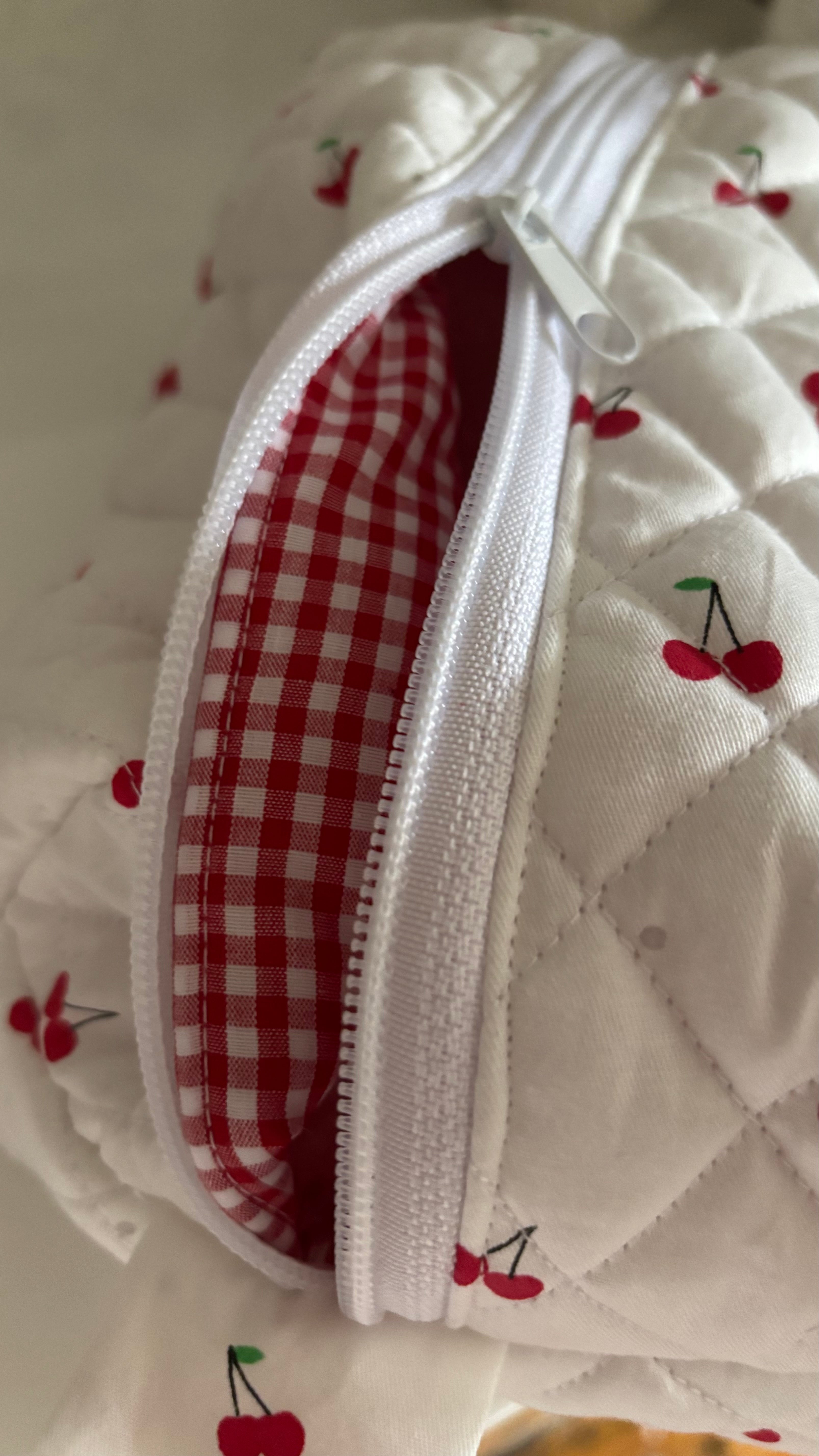 White cherry hair tool bag