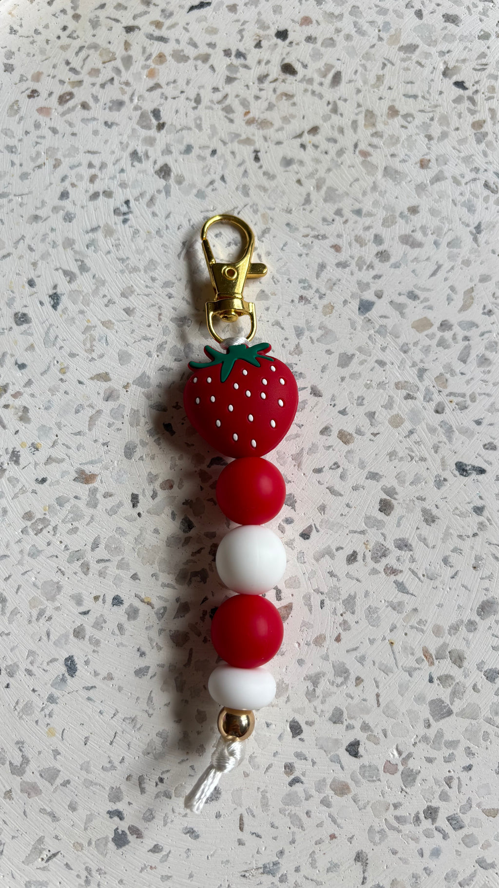 Strawberry keychain + lanyard