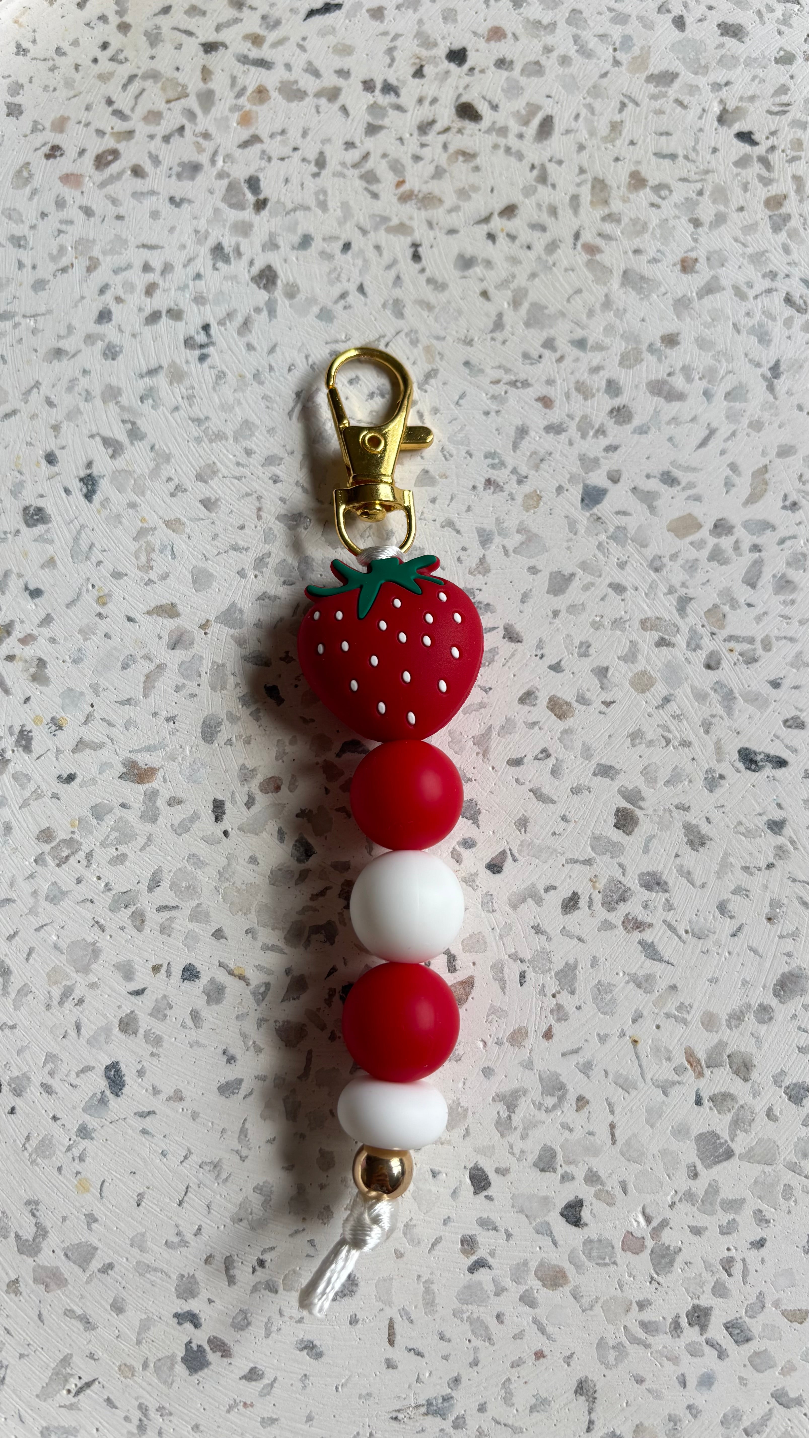 Strawberry keychain + lanyard