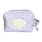 Purple gingham Nappy/baby wipe bag