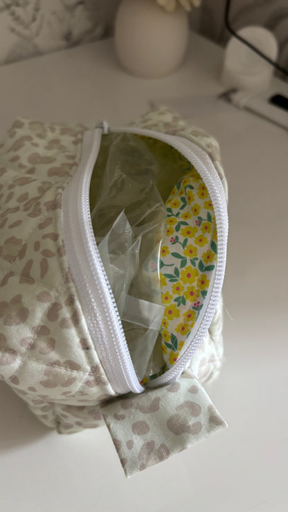 Luxe Leopard Quilted Makeup Bag