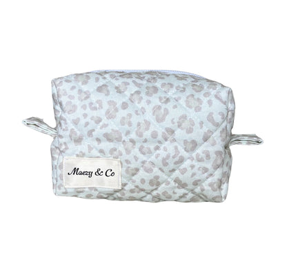 Luxe Leopard Quilted Makeup Bag